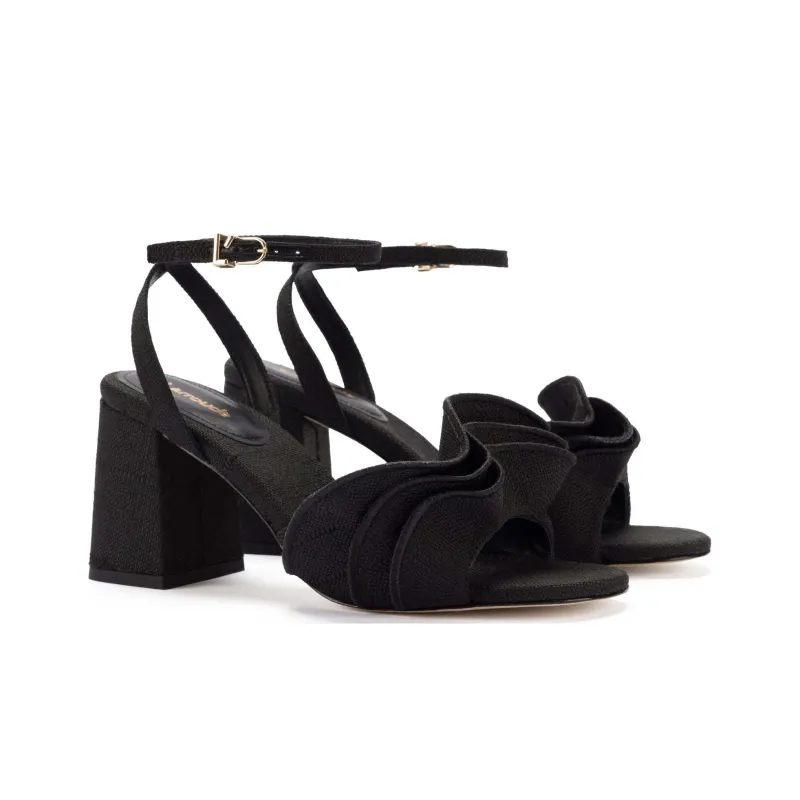 Larroude Selena Strap Sandals 7.5cm Women's Black-2