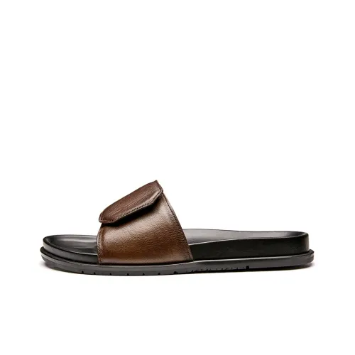 Brounvanm Slide Slippers Men Coffee