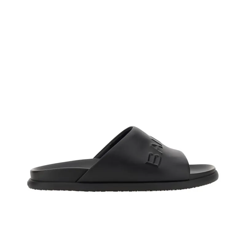 BALLY Logo-embossed Leather Slides-1