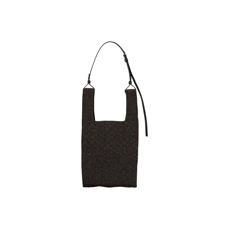 LASTFRAME Recycled Polyester Biodegradable Leather Shoulder Bag Crossbody Bag Medium Size Unisex Black-1