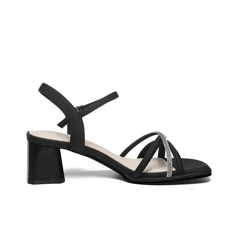 Golden Silk Rabbit Strap Sandals 5cm Women's-1