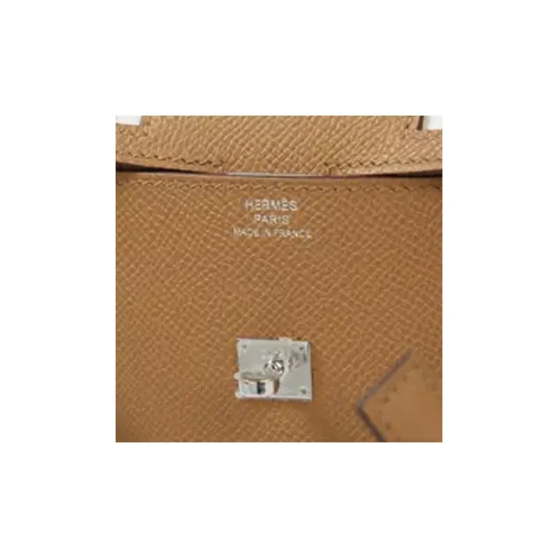 HERMES Kelly Doll Epsom Calfskin Shoulder Bag Crossbody Bag Handbag Women's Brown & Blue-12