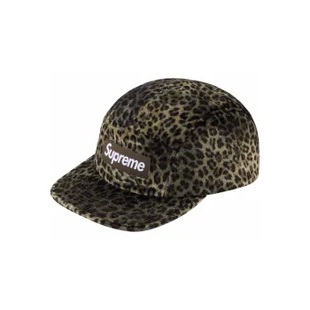 Supreme Leopard Velvet Camp Cap