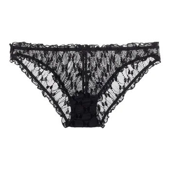 Victoria's Secret Folded Bow Half Wrapped Buttocks / Black Underpants Women's 1 Pack Black