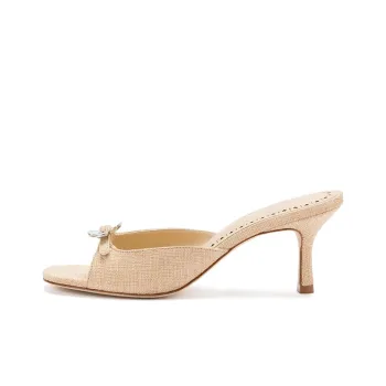 Larroude Slide Slippers 6cm Women's Light Brown