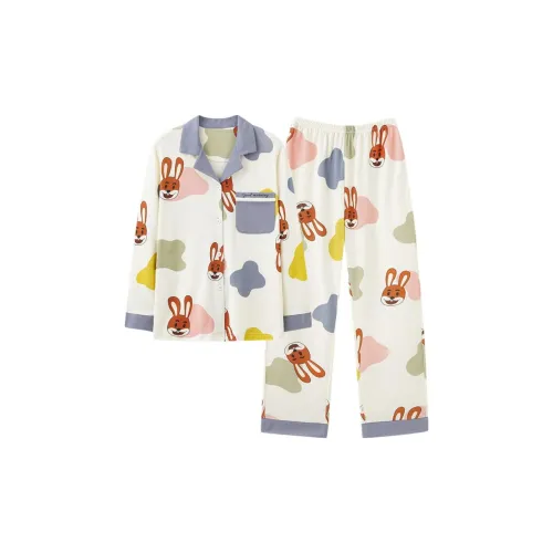 MIIOW Pajama Set Women's Smile Rabbit Print