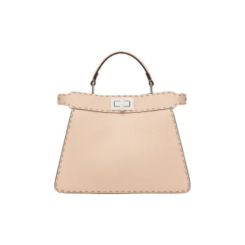FENDI Peekaboo ISeeU Leather Shoulder Bag Crossbody Bag Handbag Small Size Women's Pink