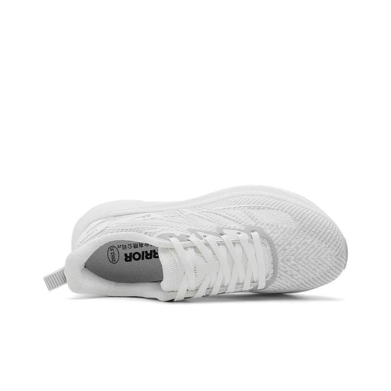 Warrior Cushioning Breathable Rebound Low Top EVA Midsole Rubber Outsole Casual Running Shoes Men's White-1