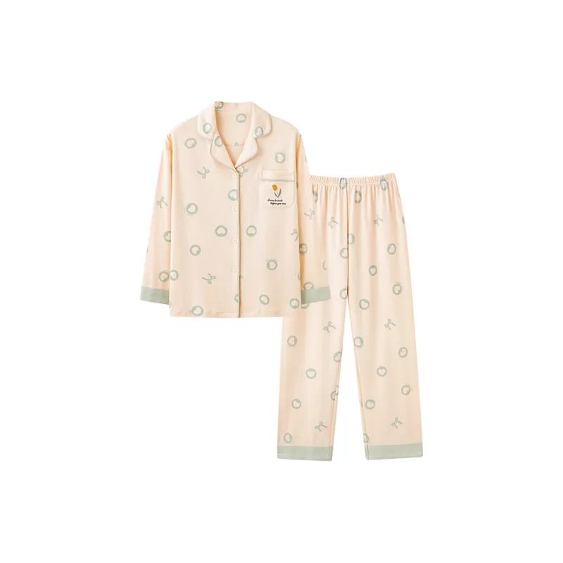 MIIOW Pajama Set Women's Light Skin Floral Heart-0