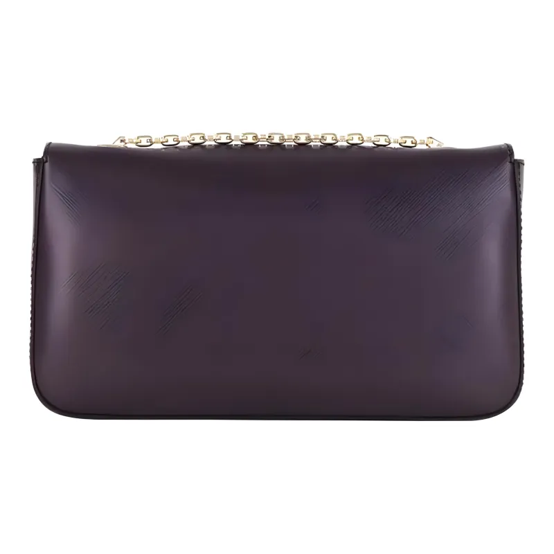 FERRAGAMO Genuine Leather Portable Crossbody Bag, Shoulder Bag Women's Purple-2