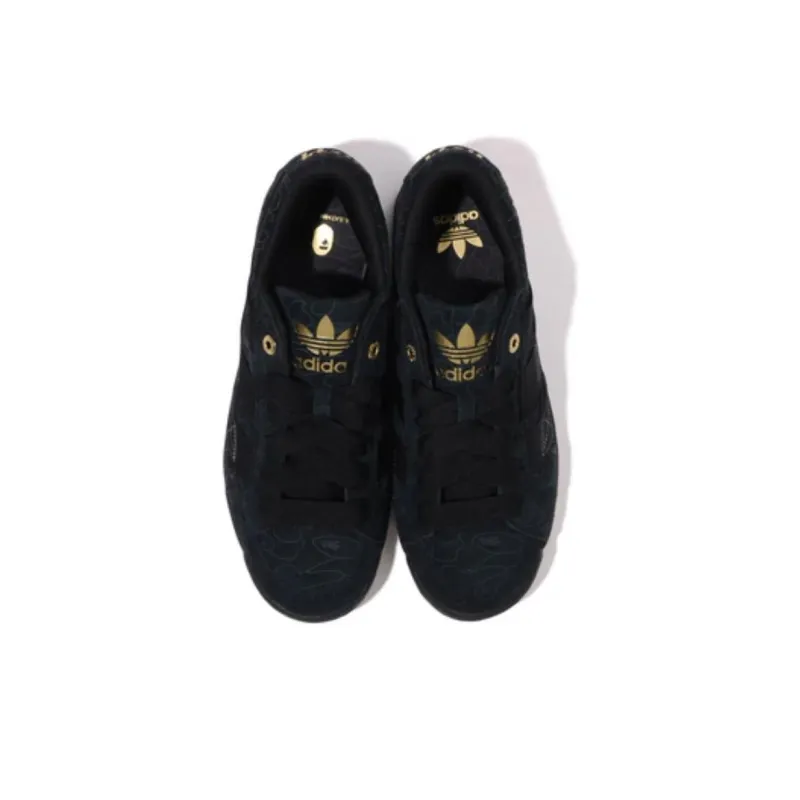 BAPE BLACK x Adidas Originals NRTN Anti Slip Wear Resistant Low Top Skateboard Shoes Men's Black-4