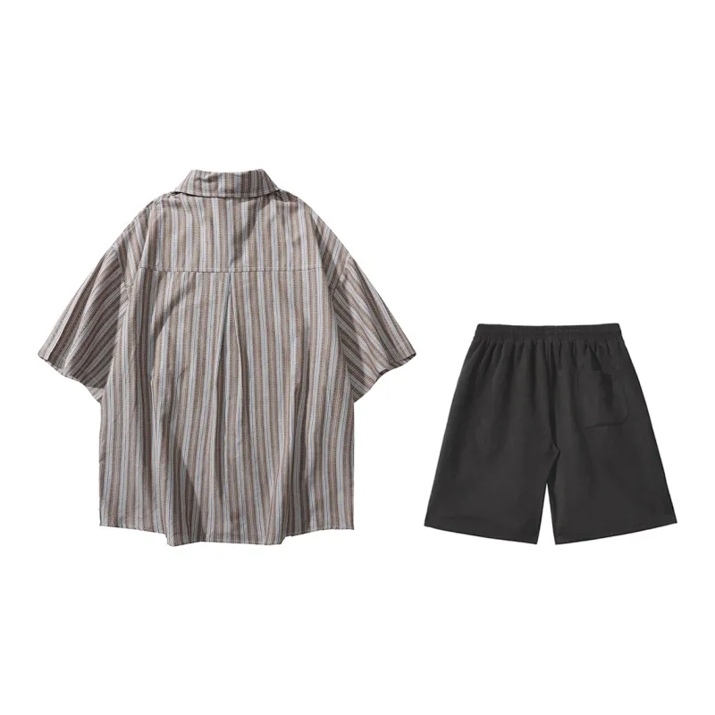 LIVINGTOWN Shirt Matching Set Unisex White Blue-6