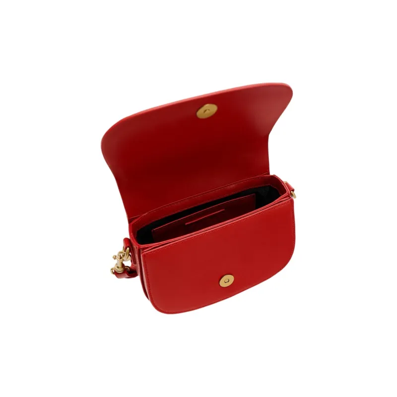 ZARA Polyurethane Shoulder Bag Crossbody Bag Handbag Mini Women's Red-3