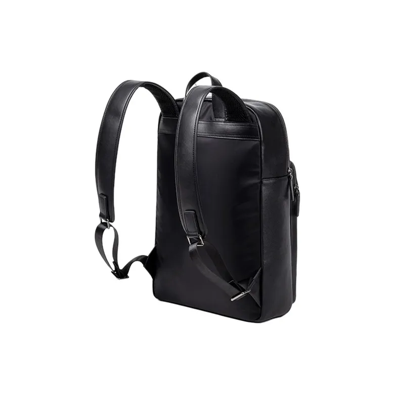 PULUWIRR Cow Leather Backpack Regular Unisex Black-3