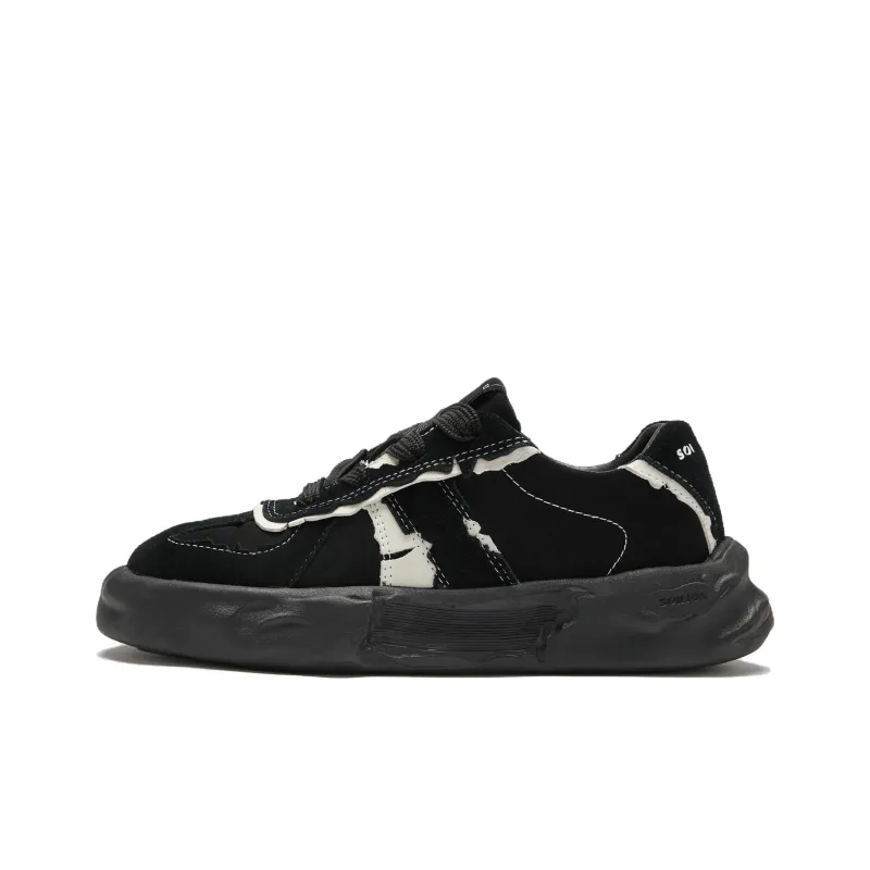 Soilios Anti Slip Wear Resistant Low Top Skateboard Shoes Unisex Obsidian Black-0
