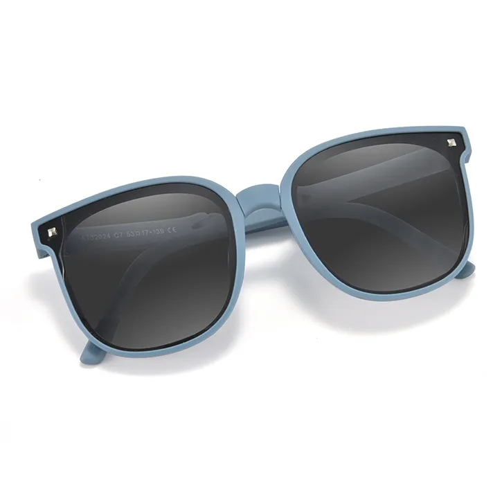Cornstone TR90 Square Sunglasses Kids' Matte Orange Matte Pink Matte Blue Matte Green Frosted Black-7