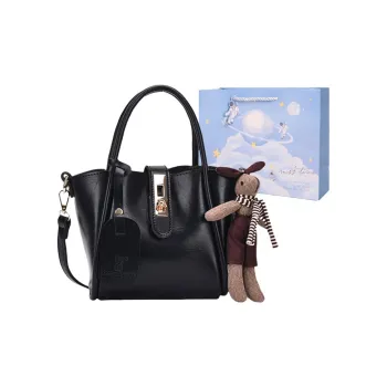 Duoluplo Doron Paul PU Bucket Bag, One Shoulder Handbag Regular Women's Black, Khaki, Brown, Coffee
