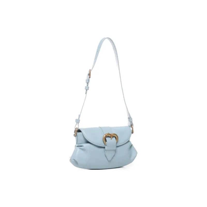 PINKO Cow Leather Crossbody Bag, Shoulder Bag Women's Blue-1