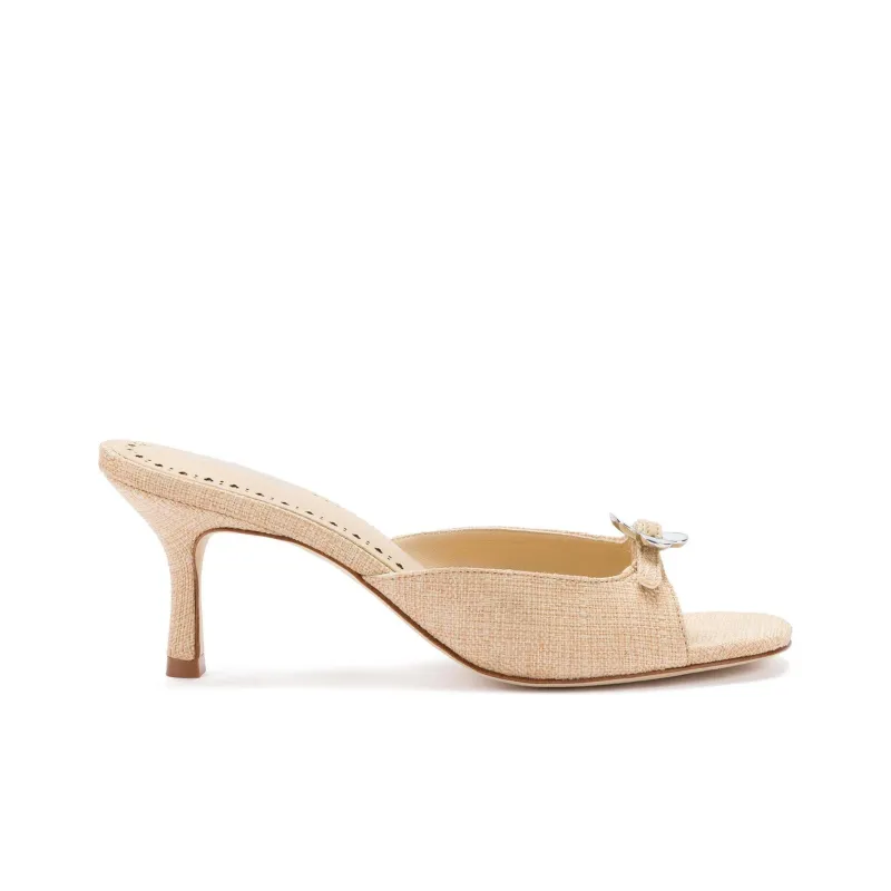 Larroude Slide Slippers 6cm Women's Light Brown-1