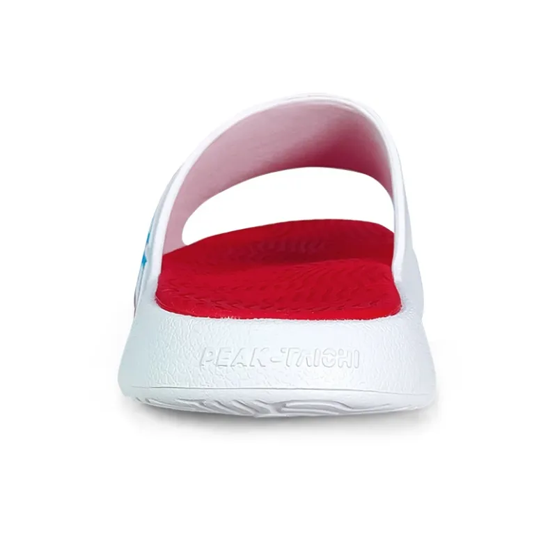 PEAK Slide Slippers Women's All White Red-4