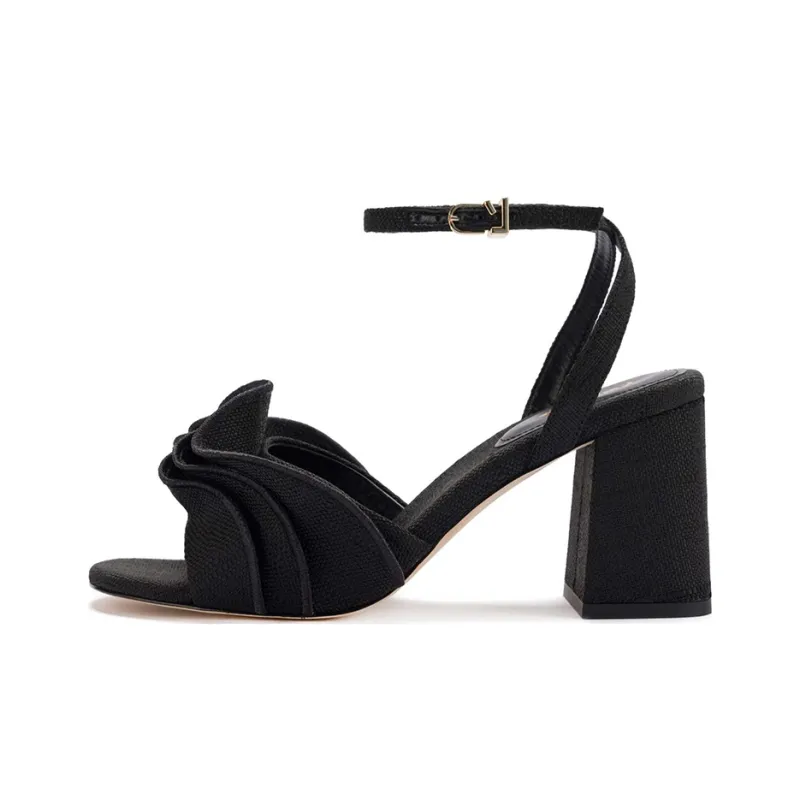 Larroude Selena Strap Sandals 7.5cm Women's Black-0