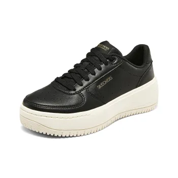 Skechers Court Classics Anti Slip Wear Resistant Low Top Skateboard Shoes Women's Black White
