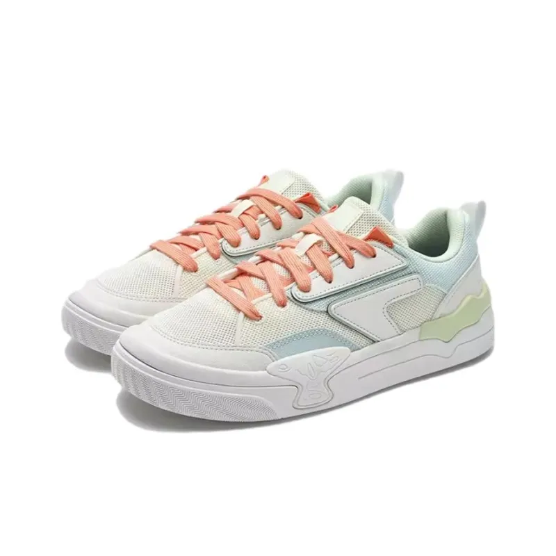 FILA FUSION Nollie Cushioning Wear Resistant Low Top Skateboard Shoes Women's Yellow Green-2