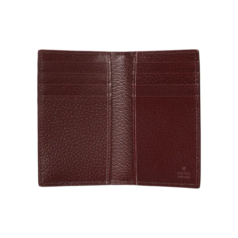 GUCCI Supreme Canvas Card Holder Men's Black & Burgundy-3