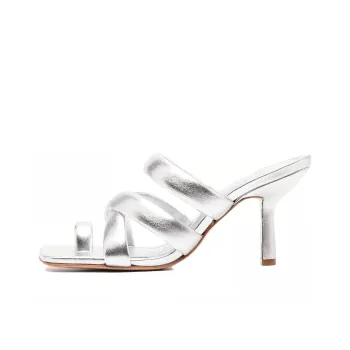 Schutz Slide Slippers Women's Silver