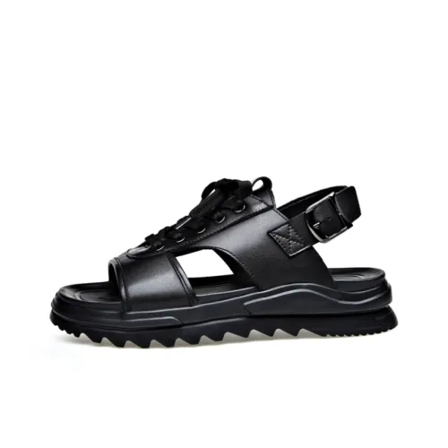 QIE Beach Sandals Men Black