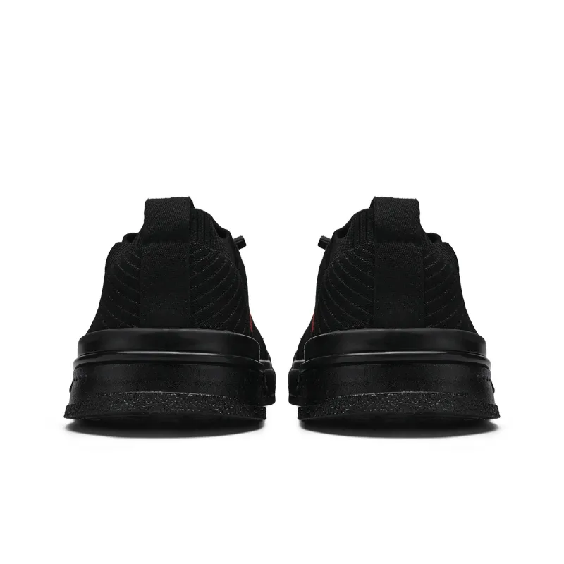 Binary Slip Resistant Cushioning Abrasion Resistant Lightweight Breathable Low Top Skateboard Shoes Men's Black-5