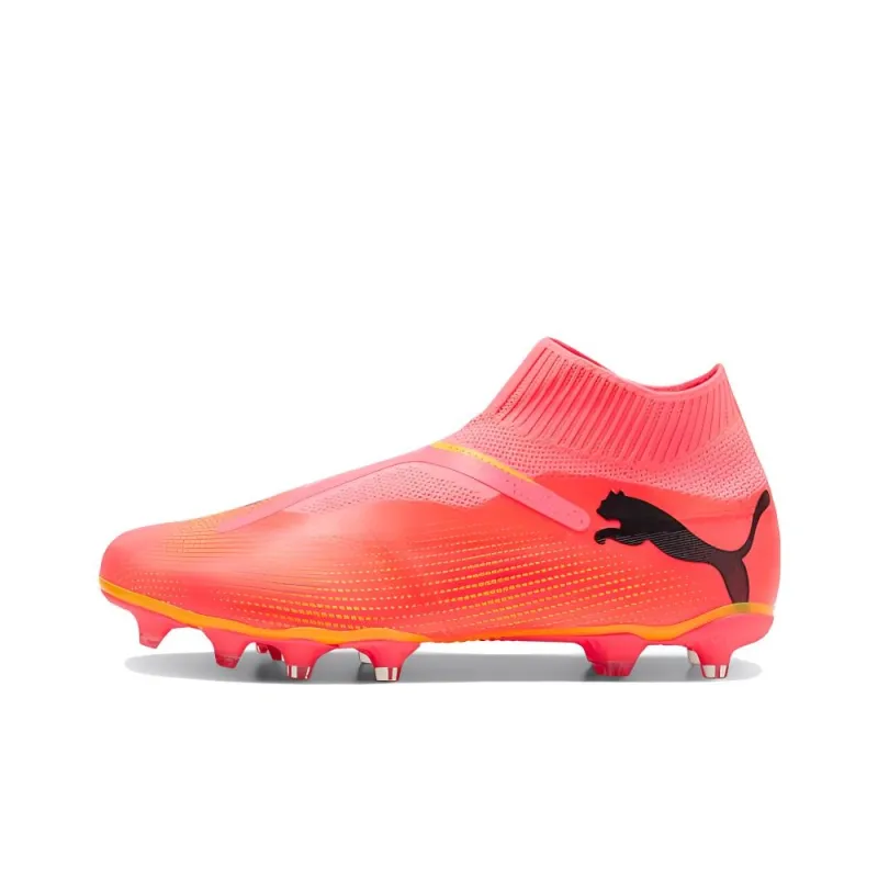 PUMA FUTURE 7 MATCH AG Short Rubber Studs FG Long Rubber Studs Wear Resistant Coverage Soccer Shoes Men's Red Yellow-0