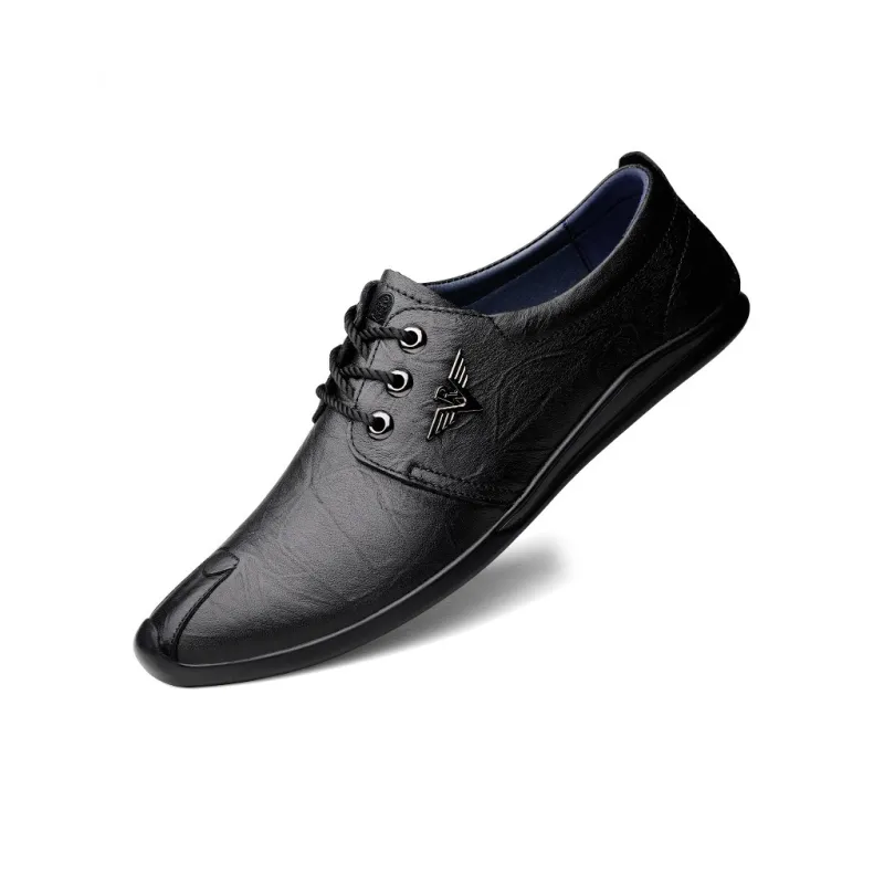 LAORENTOU Dress Shoes Men Low Top Light Brown/Dark Brown-1