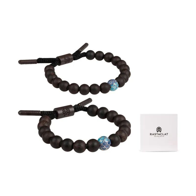 Rastaclat Ebony Small Lion Chinese Style Beaded Bracelet Unisex-17