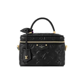 LOUIS VUITTON Vanity Velvety Lambskin Makeup Bag Shoulder Bag Crossbody Bag Handbag Small Size Women's Black