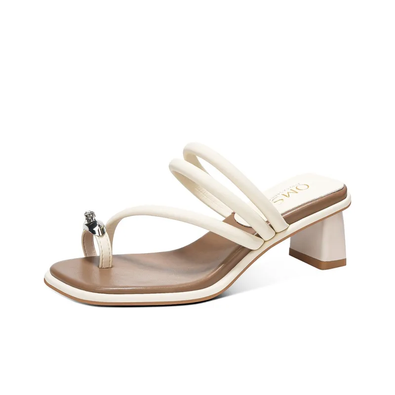 OMS Slide Slippers Women's Black/Beige-6