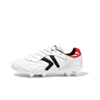 KELME FG Rubber Long Studs Anti-Slip Wear-Resistant Soccer Shoes Men's White Red