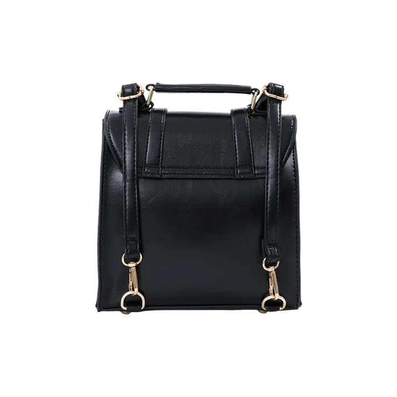 NATTY PU Backpack Small Size Women's Coffee/Black/Silver-3