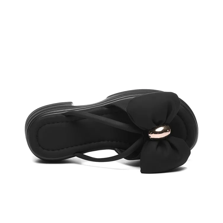 Golden Silk Rabbit Slip-Resistant Quick Dry Slide Slippers Women's Black-1
