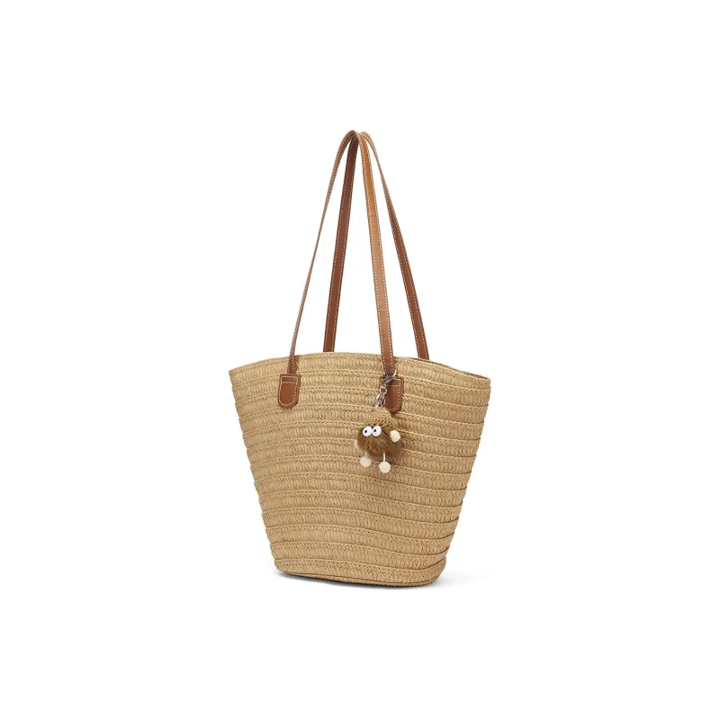 ST&SAT Fabric Shoulder Bag, Tote Bag, Shoulder Bag Tubas Women's Khaki-1