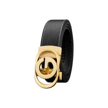 LUCKY LION Luxe Automatic Buckle Genuine Leather Business Pants Belt Top Grain Cow Leather Belts Men's Width 3.5cm