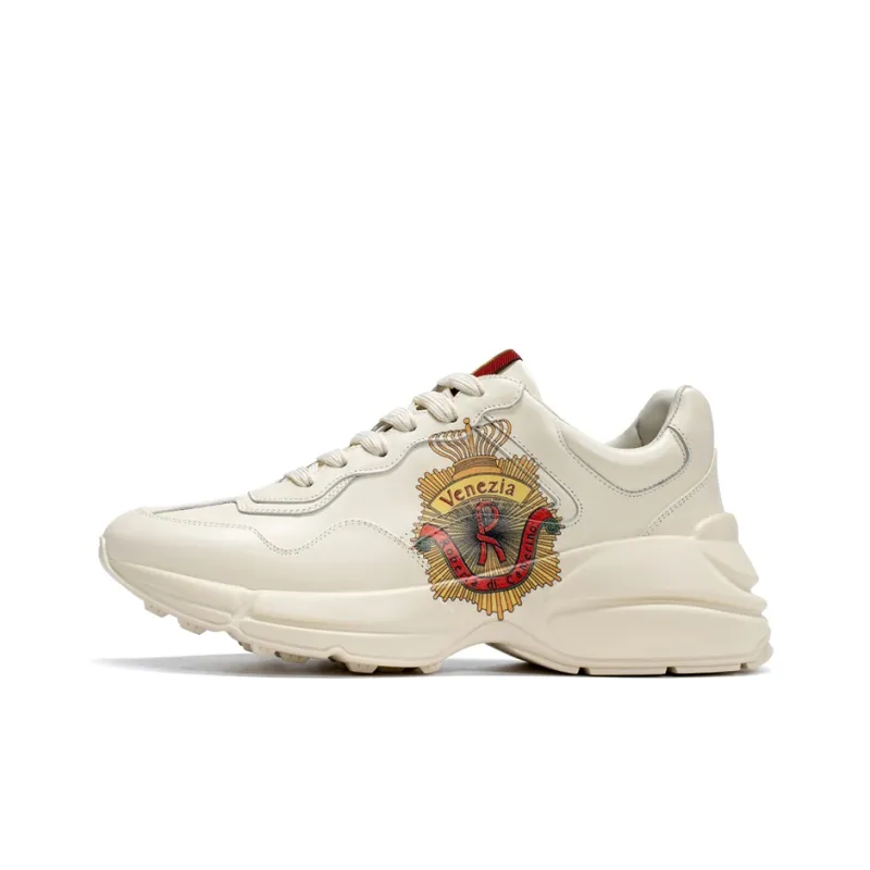 ROBERTA DI CAMERINO Anti Slip And Wear Resistant Height Increasing Low Top Chunky Sneakers Men's Apricot-3