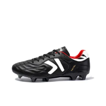 KELME FG Rubber Long Studs Anti Slip Wear Resistant Soccer Shoes Men's Black White