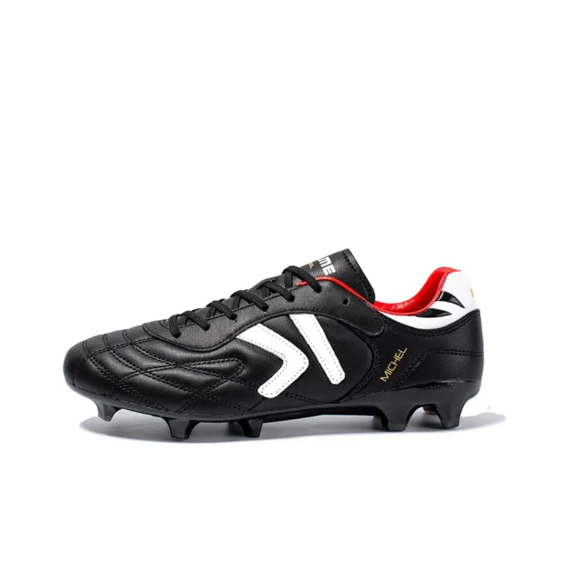 KELME FG Rubber Long Studs Anti Slip Wear Resistant Soccer Shoes Men's Black White-0