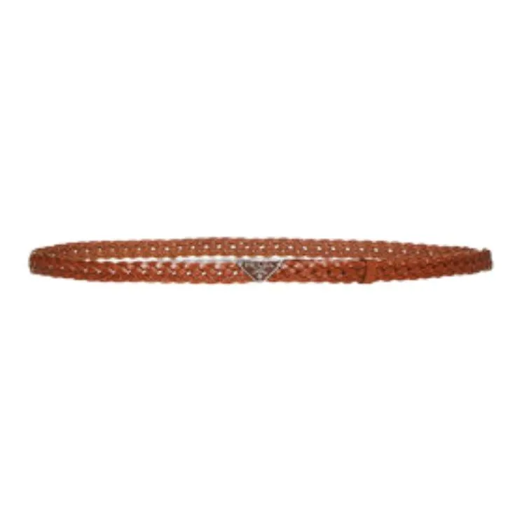 PRADA Logo Plaque Braided Belt-0
