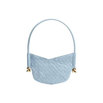 Bottega Veneta SolsticeIntrecciato Lambskin Handbag, Shoulder Bag Mini Women's Ice Blue