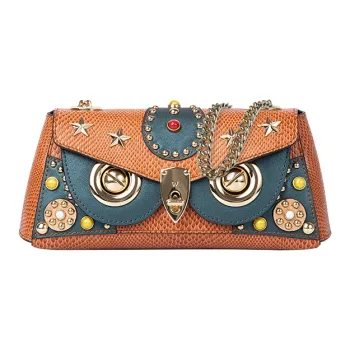 WANACCESSORY Cow Leather Envelope Bag Crossbody Bags Women's Blue