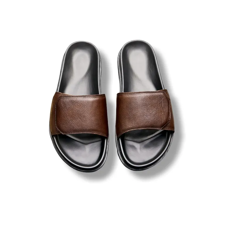 Brounvanm Slide Slippers Men's Coffee-2