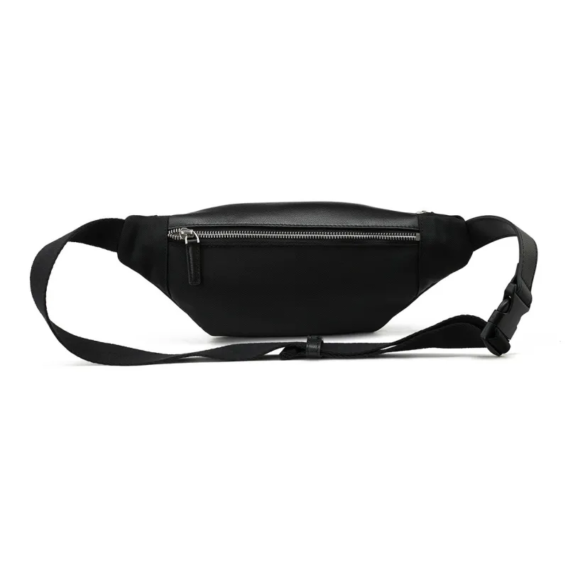 PIERRE CARDIN Top Grain Cow Leather Crossbody Fanny Pack Men's Black-2