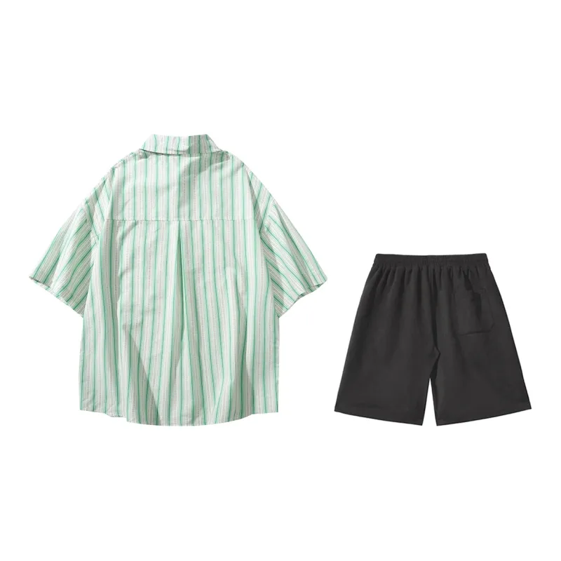 LIVINGTOWN Shirt Matching Set Unisex White Blue-4